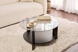 Nordure Mesa de Café Clara - Madera Negra y Humo